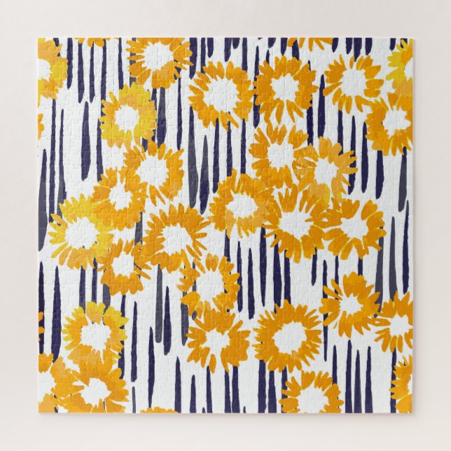Puzzle Flores amarillas: cosecha pintada a mano (Vertical)