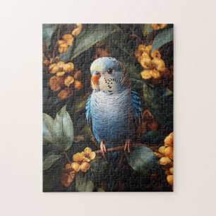 Puzzle Flores amarillas de Budgie Budgerigar