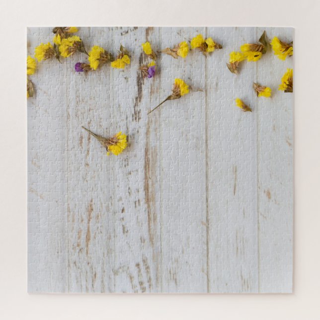 Puzzle Flores amarillas primaverales, decoración de planc (Vertical)