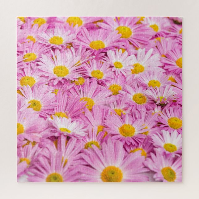 Puzzle Flores Amarillas Rosadas fondo transparente (Vertical)