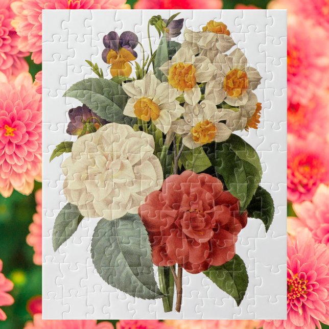 Puzzle Flores antiguas, camelias y narcisos, Redoute (Subido por el creador)