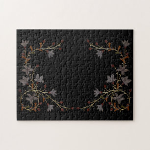 Puzzle Flores Art Déco sobre negro
