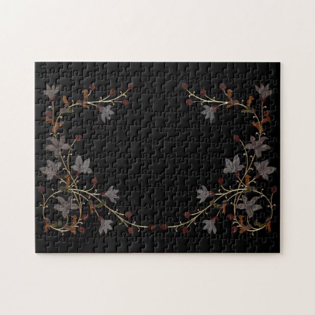 Puzzle Flores Art Déco sobre negro (Horizontal)