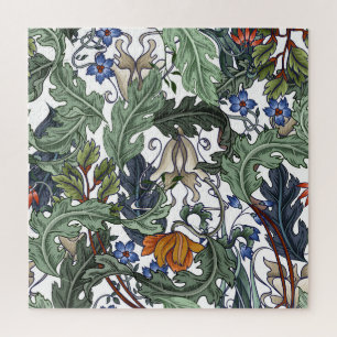 Puzzle Flores, arte deco, moderno, sin costura.