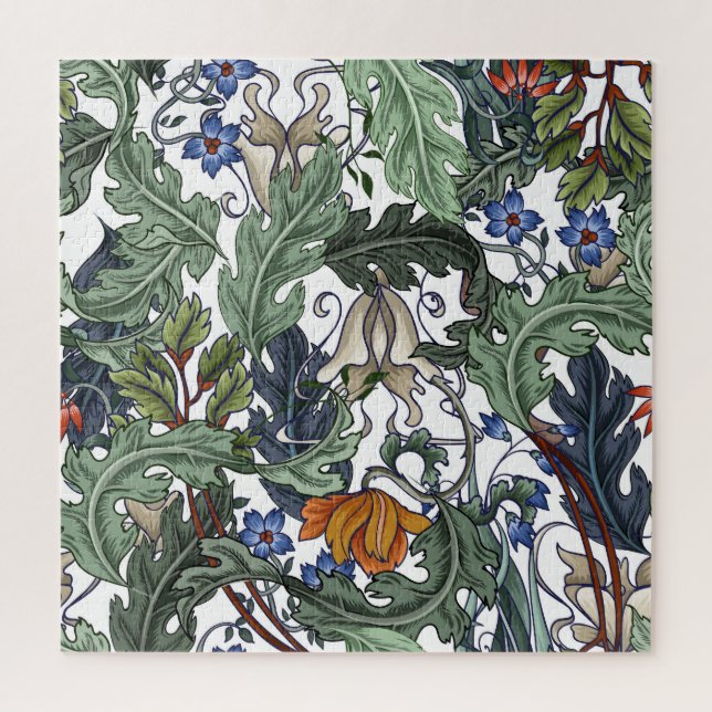 Puzzle Flores, arte deco, moderno, sin costura. (Vertical)