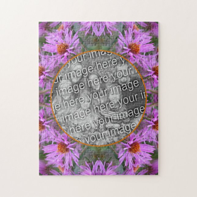 Puzzle Flores Aster rosadas de Nueva Inglaterra agregan t (Vertical)
