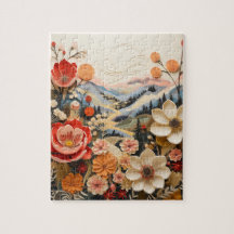 Flores audaces con montañas