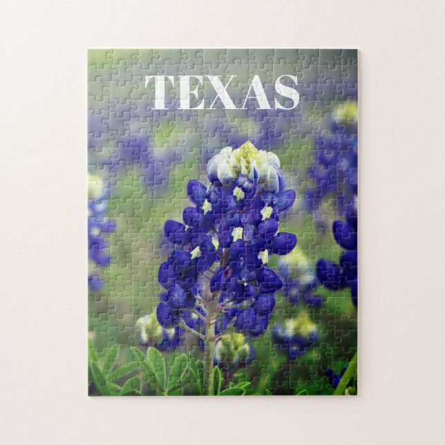 Puzzle Flores azules de Bluebonnets Texas Texan Floral (Vertical)