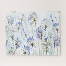 Puzzle Flores azules de verano, boceto acuático