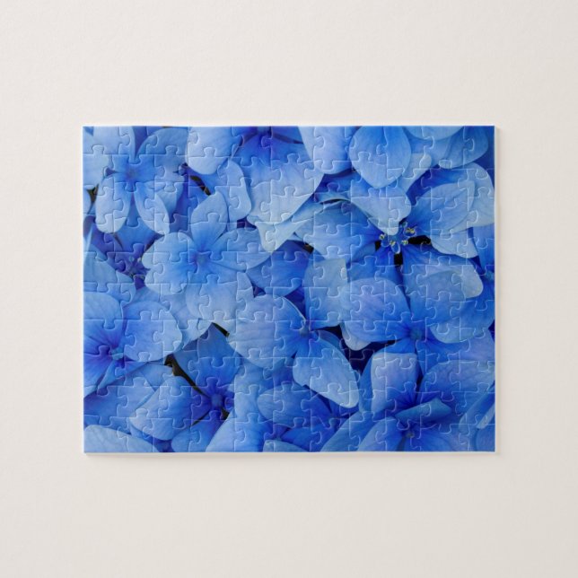 Puzzle Flores azules del Hydrangea (Horizontal)