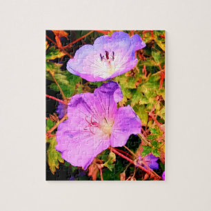Puzzle Flores azules y violetas