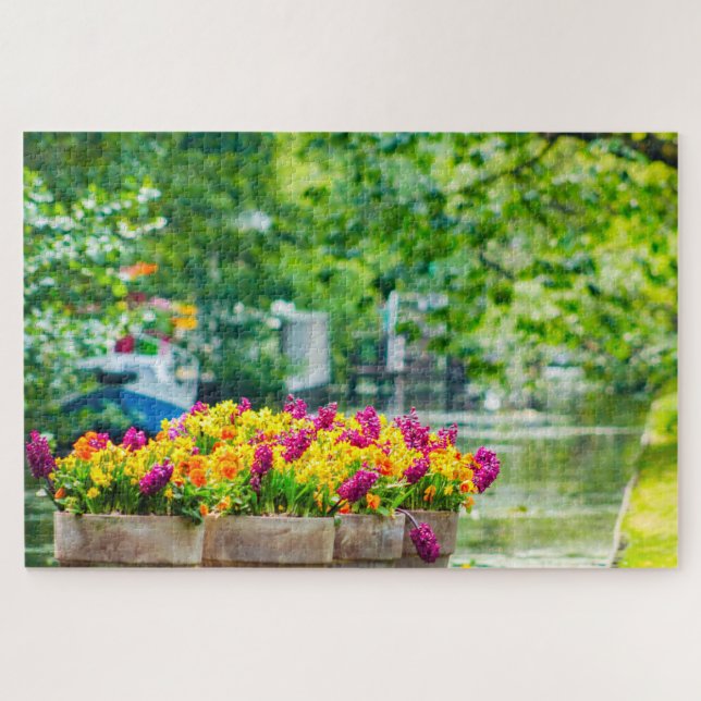 Puzzle Flores bellas con agua, Países Bajos (Horizontal)