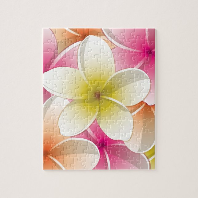 Puzzle Flores brillantes de Frangipani/ Plumeria (Vertical)