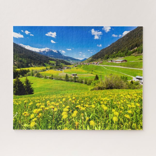 Puzzle Flores | Cantón Dandelion de Grisons, Suiza (Horizontal)