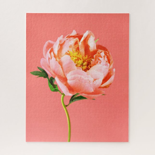 Puzzle Flores | Coral Peony Blossom (Vertical)