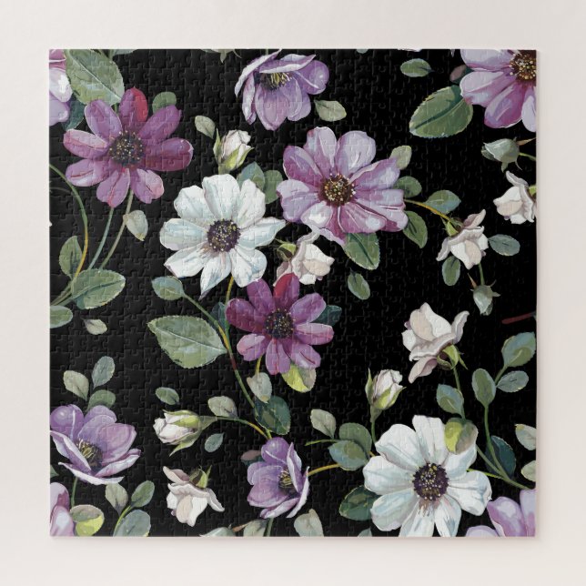 Puzzle Flores Cosmos Elegantes: Sin Marea acuarela. (Vertical)
