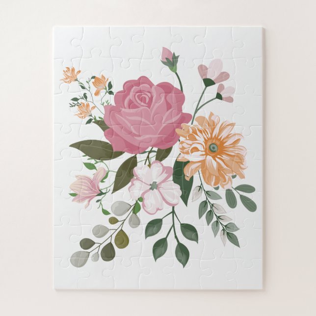 Puzzle Flores de acuarela (Vertical)