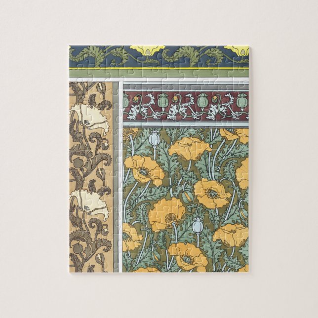 Puzzle Flores de amapola Art Nouveau floridas (Vertical)