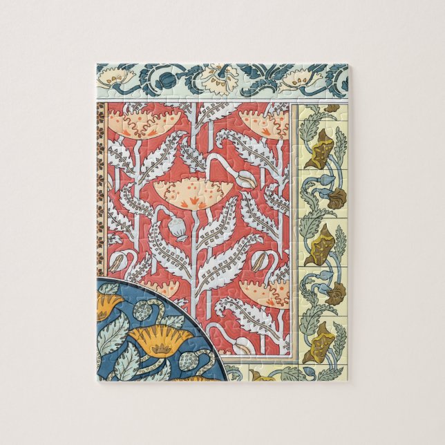 Puzzle Flores de amapola Art Nouveau floridas (Vertical)