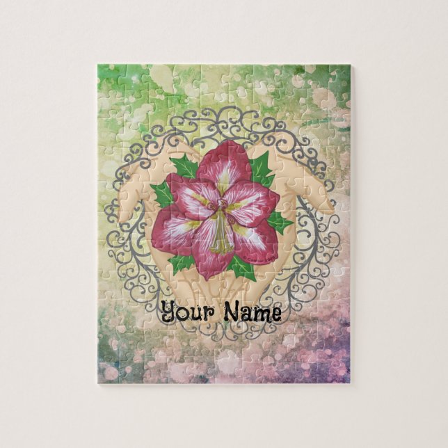Puzzle Flores de amarilis en manos (Vertical)