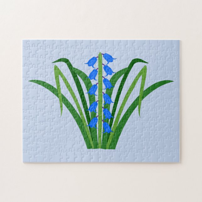 Puzzle Flores de Bluebell Niño Primavera (Horizontal)
