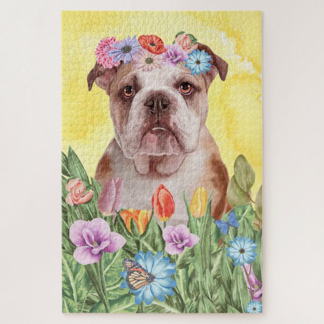 Puzzle Flores de Bulldog inglesas (Vertical)