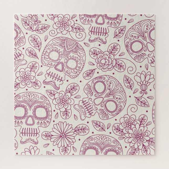 Puzzle Flores De Calavera: Día Mexicano Sin Maravillas. (Vertical)