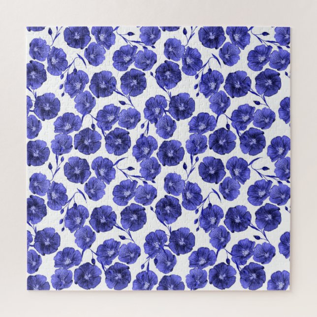 Puzzle Flores de campo acuarelas: papel de fondo botánico (Vertical)