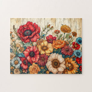 Puzzle Flores de Campo en Colores Brillantes de Verano