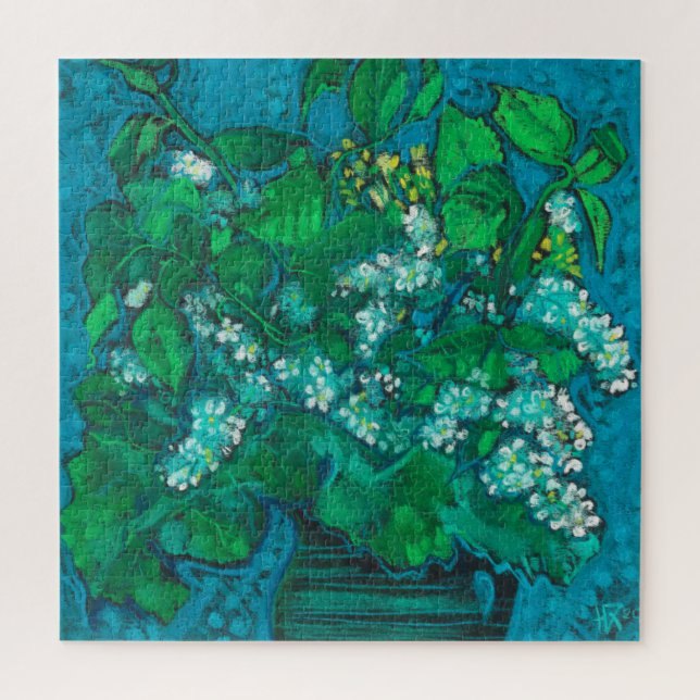 Puzzle Flores de cerezo de pájaro Flor Flor Pintado Paste (Vertical)