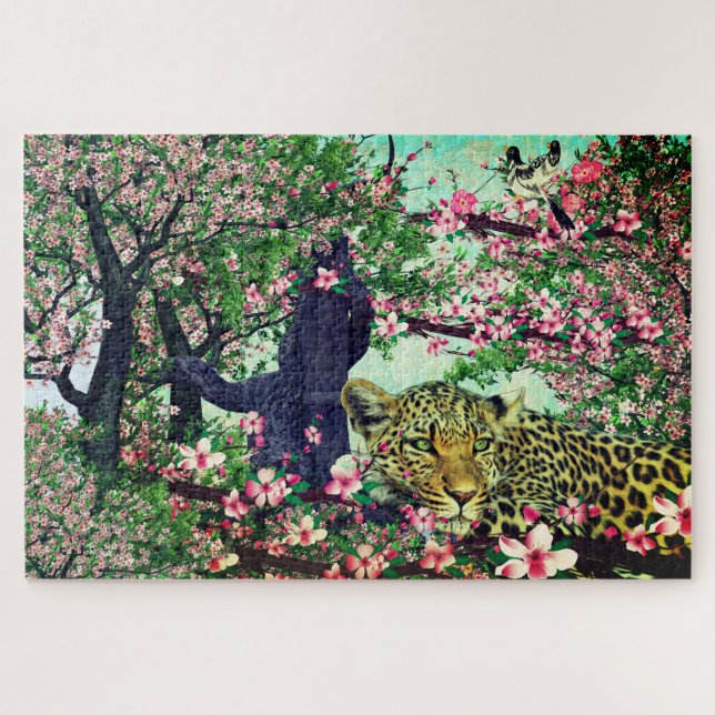 Puzzle Flores de cerezo leopardo (Horizontal)