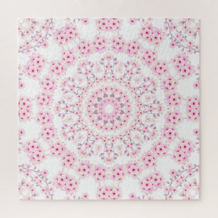 Puzzle Flores de cerezo Mandala Rosa