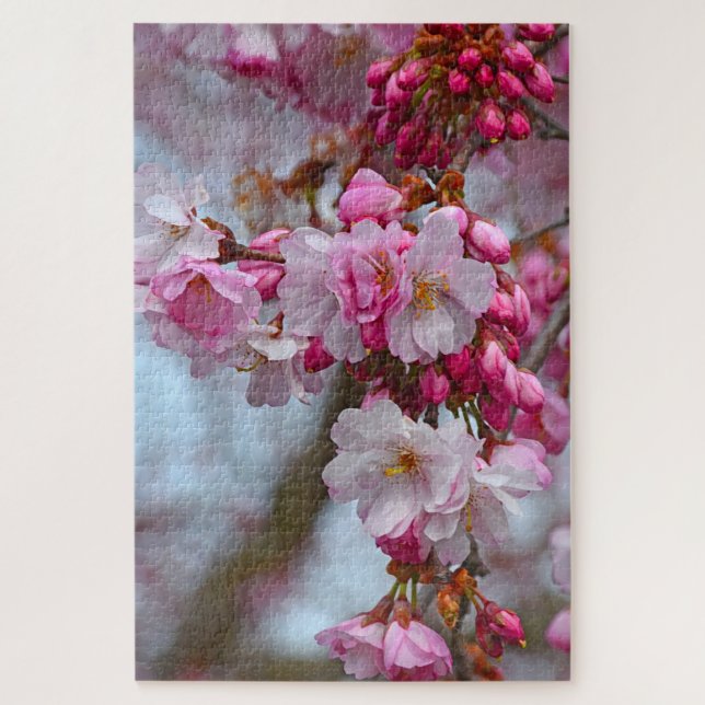 Puzzle Flores de cerezo rosa (Vertical)
