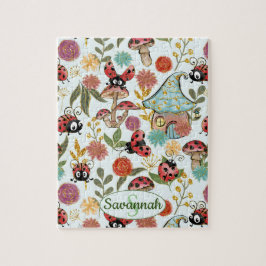Puzzle Flores de champiñones musicales mullidas Monograma