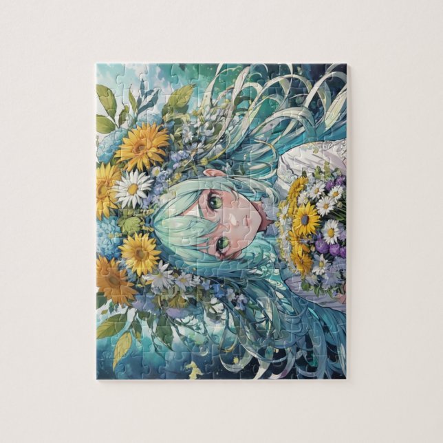 Puzzle Flores de chica animal (Vertical)