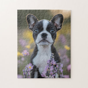 Puzzle Flores de cigalas de porcino de Boston Terrier