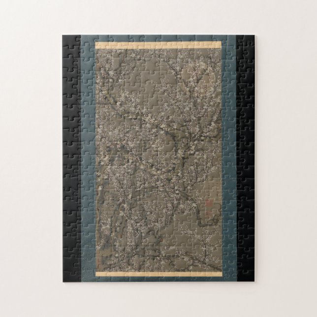 Puzzle Flores de ciruela blanca y luna - Arte Itō Jakuchū (Vertical)