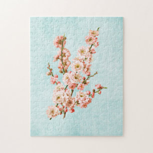 Puzzle Flores de ciruela en denim de edad avanzada