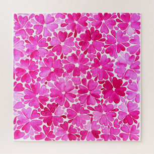 Puzzle Flores de color rosa delgado