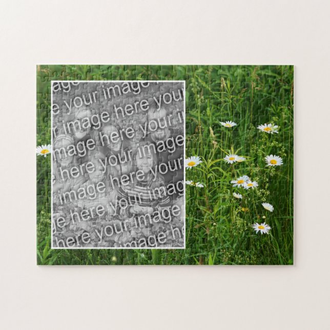 Puzzle Flores De Daisy En El Campo Añade Tu Foto (Horizontal)