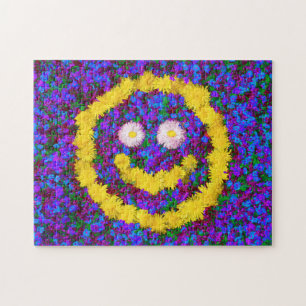 Puzzle Flores de Dandelion coloridas de cara feliz