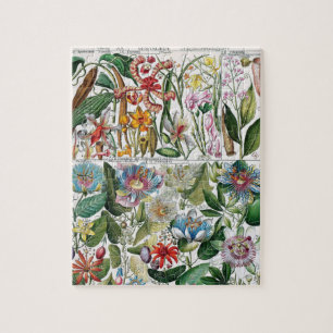 Puzzle Flores de época rosa naturaleza arte divertido