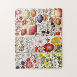 Puzzle Flores de época rosa naturaleza arte divertido úni