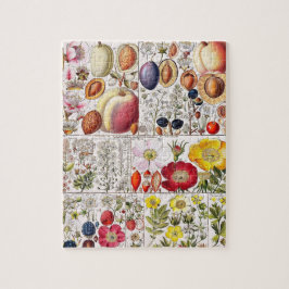 Puzzle Flores de época rosa naturaleza arte divertido úni