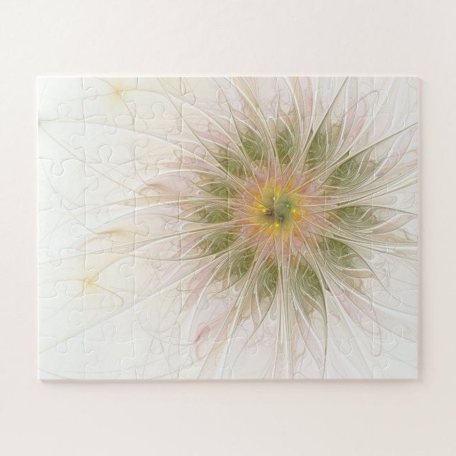 Puzzle Flores de fantasía fractal blandas y tendientes (Horizontal)