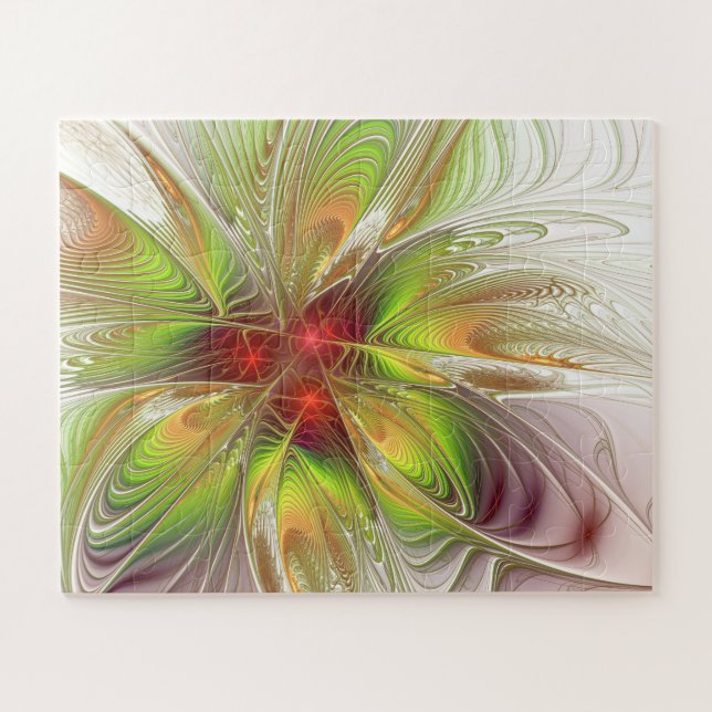 Puzzle Flores de fantasía fractal blandas y tendientes (Horizontal)