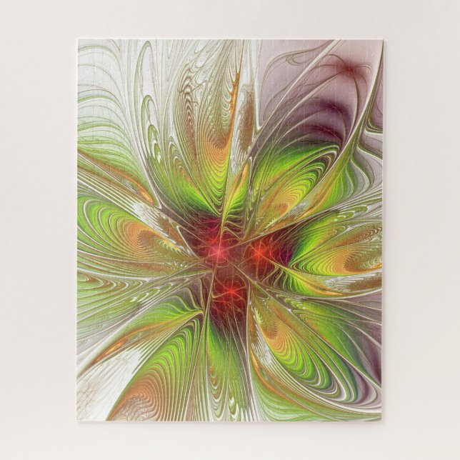 Puzzle Flores de fantasía fractal blandas y tendientes (Vertical)