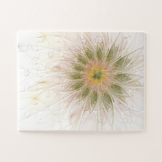 Puzzle Flores de fantasía fractal blandas y tendientes (Horizontal)