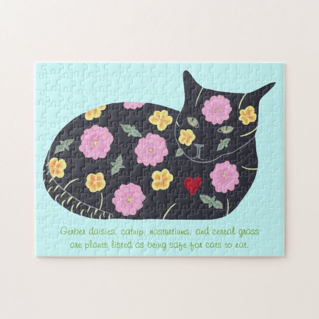 Puzzle Flores de gato negras plantas Los gatos pueden com (Horizontal)