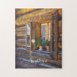 Puzzle Flores de geranio en la ventana